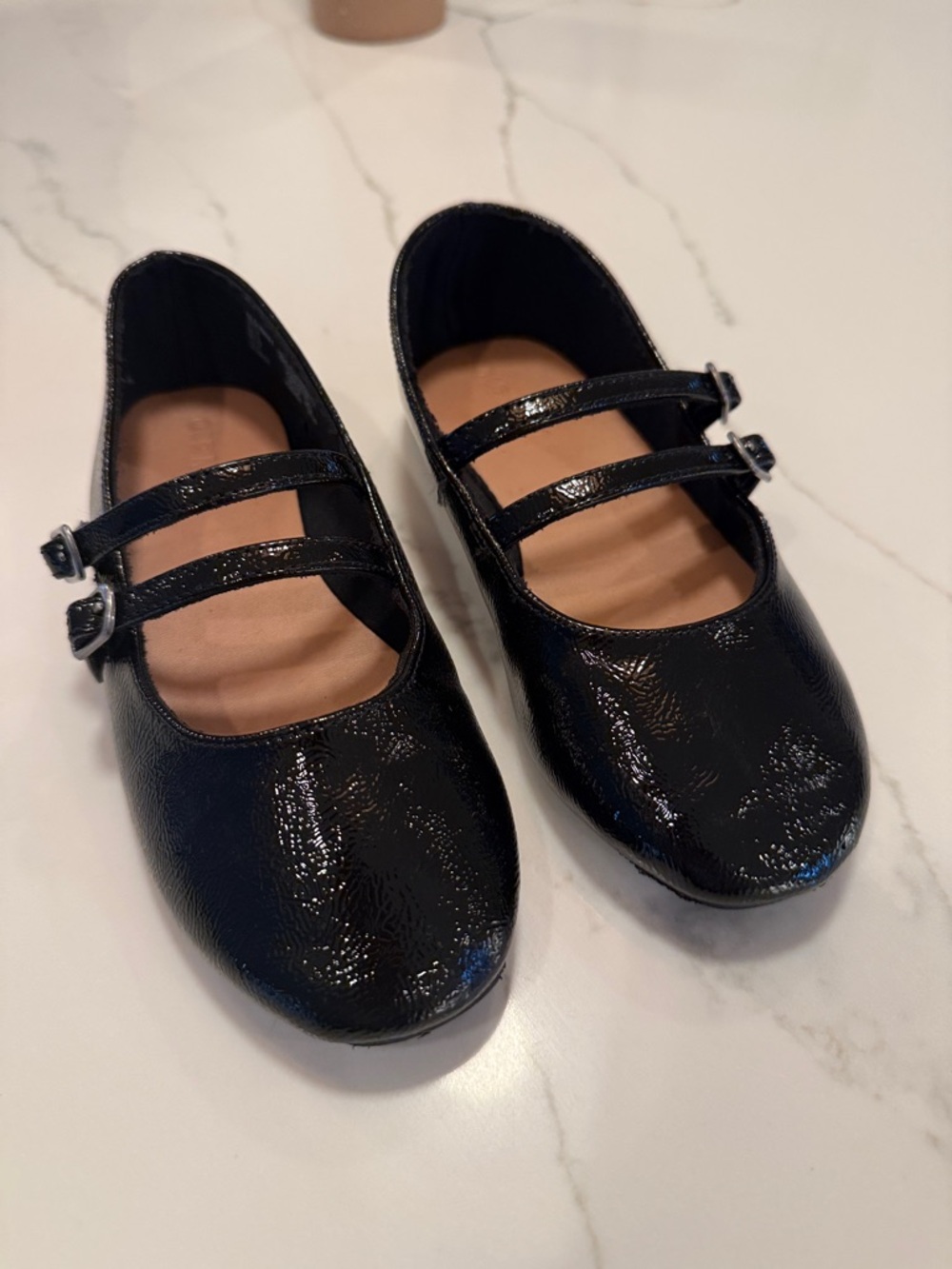 Girls Black Patent Double-Strap Mary Jane Shoes - size 13 - WORN ONCE